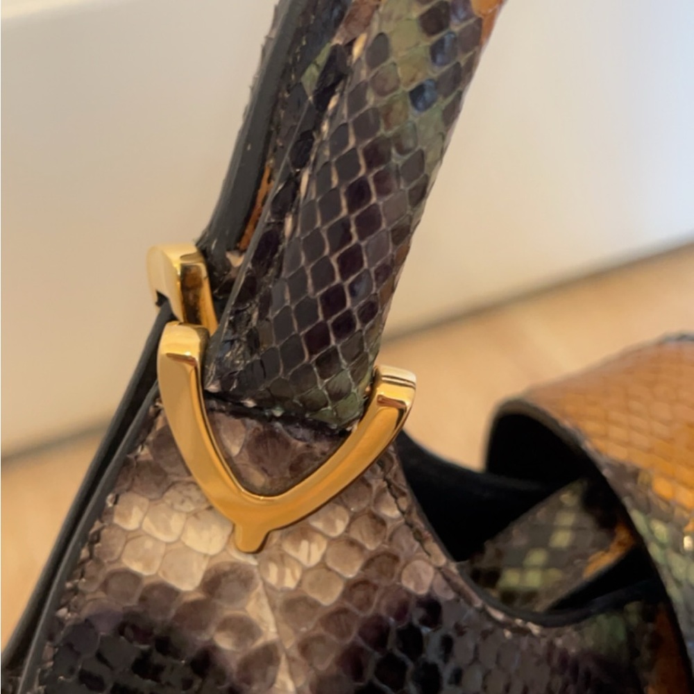 Gucci extremely rare limited, edition Multicolor Python Stirrup Hobo Like New - Picture 6 of 15